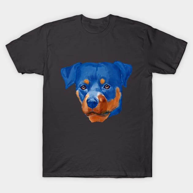 Rottweiler dog face T-Shirt by ReaBelle